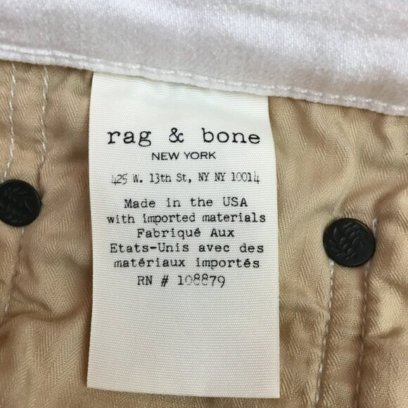 Rag & Bone White Fit 2 Slim Leg Standard Issue Jeans Mens 31 Buttonfly Aged Brig - Picture 14 of 15